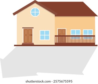 House Vector in Flat Design Style