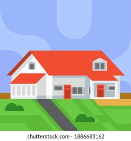 House vector flat illustration. Home sweet home. House design concept. House art game style.