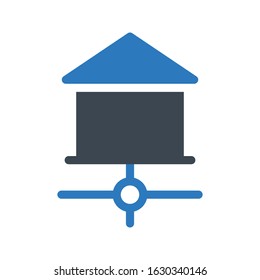 house vector glyph color icon 