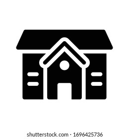house vector glyph flat icon 