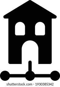icono plano de glifo vectorial de casa