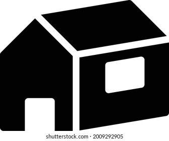 icono plano de glifo vectorial de casa
