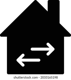 house vector glyph flat icon