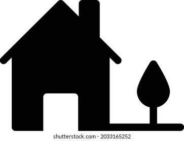 house vector glyph flat icon