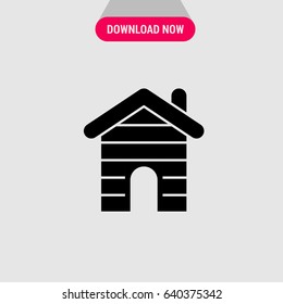 House Vector Icon, The house with arch and chemney symbol. Simple, modern flat vector illustration for mobile app, website or desktop app 