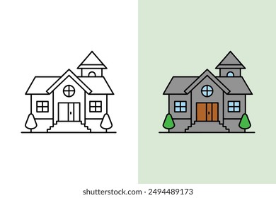 House vector icon art illustration