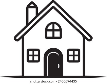 House Vector Icon black and white only Simple vector ou (4)