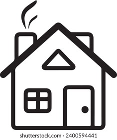 Icono del vector de la casa sólo blanco y negro simple