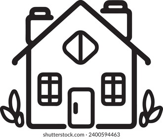 House Vector Icon black and white only Simple vector ou (2)