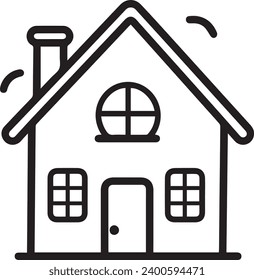 House Vector Icon black and white only Simple vector ou (1)