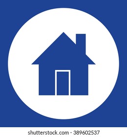 House. Vector icon blue and white
