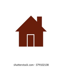 House. Vector icon brown
