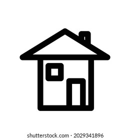 House vector icon. Building silhouette black outline symbol. Isolated vector illustration. Trendy style design.