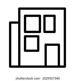 House vector icon. Building silhouette black outline symbol. Isolated vector illustration. Trendy style design.
