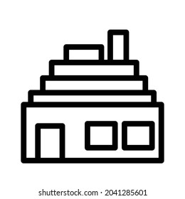 Icono del vector de la casa. Símbolo del contorno negro de la silueta de construcción. Ilustración vectorial aislada. Diseño de diseño.