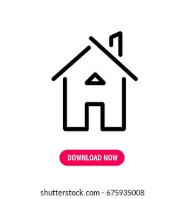 House vector icon, The house with chimney and loft symbol. Simple, modern flat vector illustration for mobile app, website or desktop app  