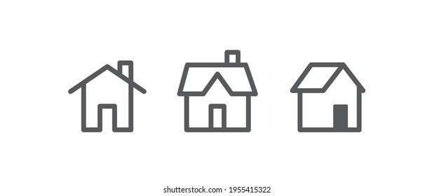 Colección de iconos vectoriales de la casa. Juego de pictogramas lineal en casa.