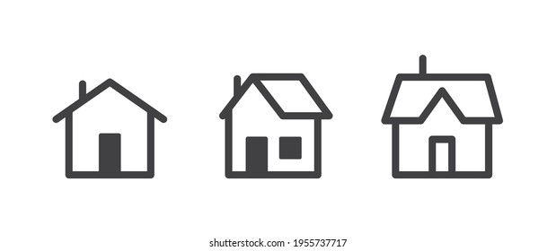Colección de iconos vectoriales de la casa. Juego de pictogramas lineal en casa.
