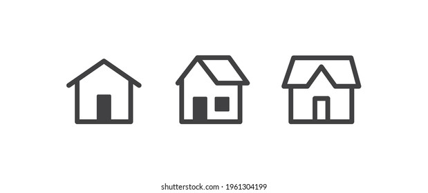 House vector icon collection. Home linear pictogram set.