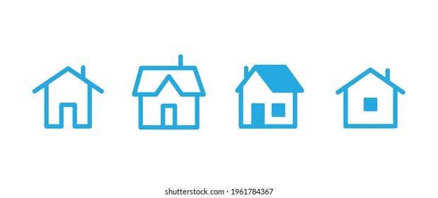 House vector icon collection. Home linear pictogram set.