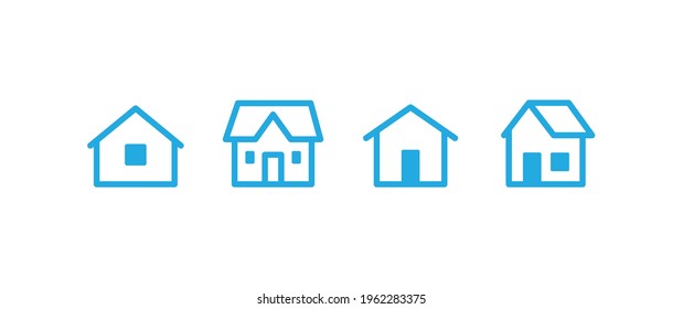 House vector icon collection. Home linear pictogram set.