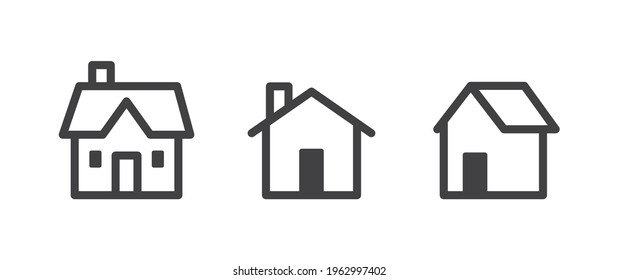 House vector icon collection. Home linear pictogram set.