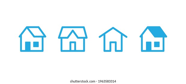 House vector icon collection. Home linear pictogram set.