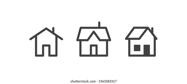 House vector icon collection. Home linear pictogram set.