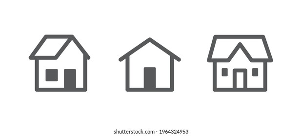 House vector icon collection. Home linear pictogram set.