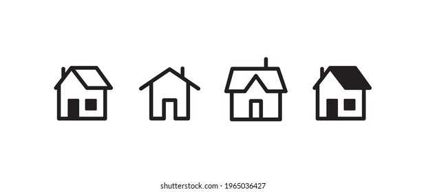 Colección de iconos vectoriales de la casa. Juego de pictogramas lineal en casa.