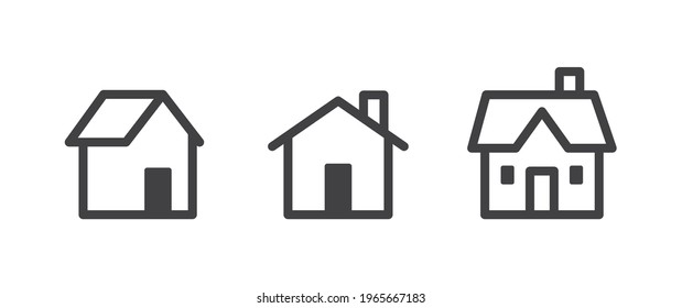 House vector icon collection. Home linear pictogram set.