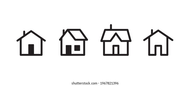 House vector icon collection. Home linear pictogram set.