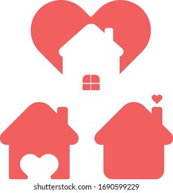 house vector icon. corona virus prevention. stay at home. stay home. stay safe