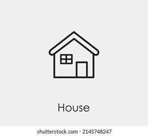 House vector icon. Editable stroke. Symbol in Line Art Style for Design, Presentation, Website or Apps Elements, Logo. Pixel vector graphics - Vector
