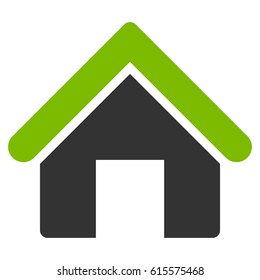 House vector icon. Flat bicolor eco green and gray symbol. Pictogram is isolated on a white background. Designed for web and software interfaces.