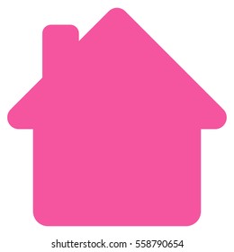 House vector icon. Flat pink symbol. Pictogram is isolated on a white background. Designed for web and software interfaces.