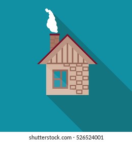 house vector icon. flat style. village house
