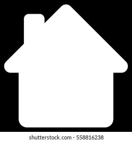 House vector icon. Flat white symbol. Pictogram is isolated on a black background. Designed for web and software interfaces.