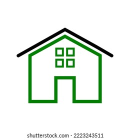 House vector icon with green and black color combination. can be used in web icons, mobile app icons, menu icons.