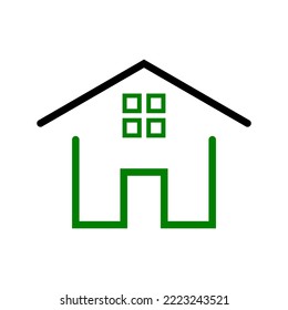 House vector icon with green and black color combination. can be used in web icons, mobile app icons, menu icons.