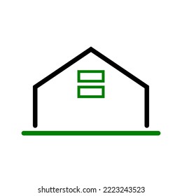 House vector icon with green and black color combination. can be used in web icons, mobile app icons, menu icons.