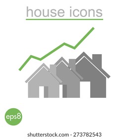 House vector icon. Green concept