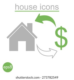 House vector icon. Green concept