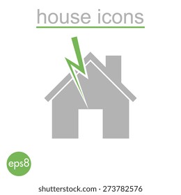 House vector icon. Green concept