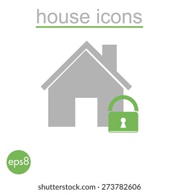 House vector icon. Green concept