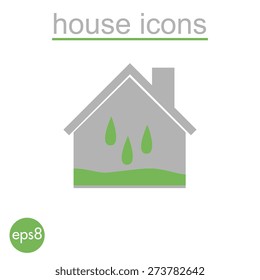 House vector icon. Green concept