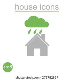 House vector icon. Green concept