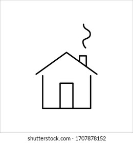 Icono vectorial de la casa. Diseño de letreros planos domésticos. Pictograma del símbolo de la casa. Icono de Inicio