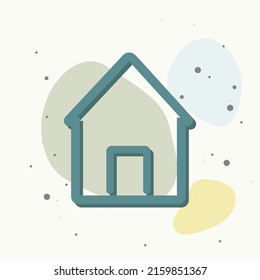 House vector icon. Home symbol on multicolored background. Layers grouped for easy editing illustration. For your design.