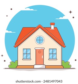 House Vector Icon Illustration. Building And Landmark Icon Concept.